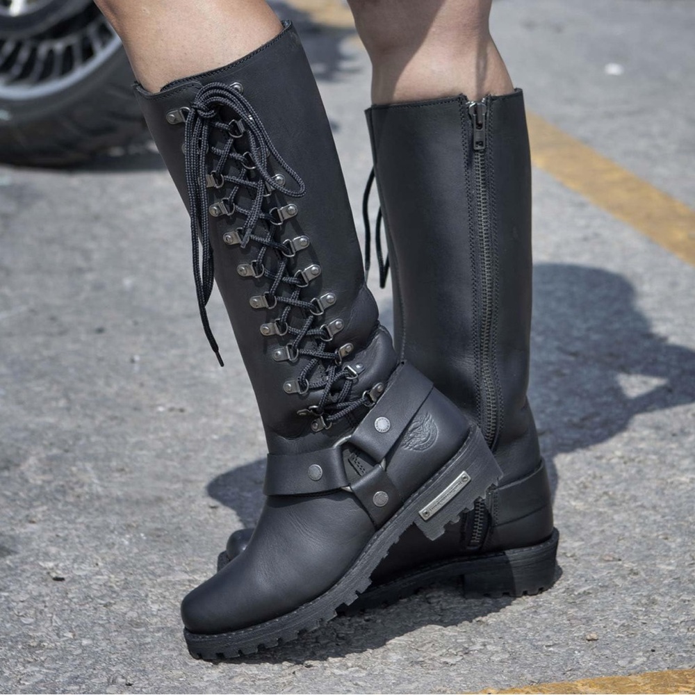 Z1R premium leather woman’s boots savage black 9.5